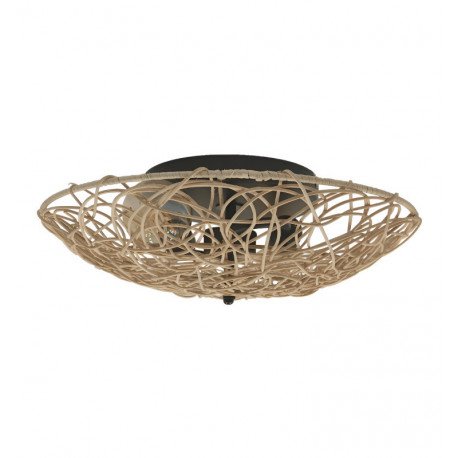 Plafondlamp LED SKARA voor 2 E27-ledlampen, natuurlijk design