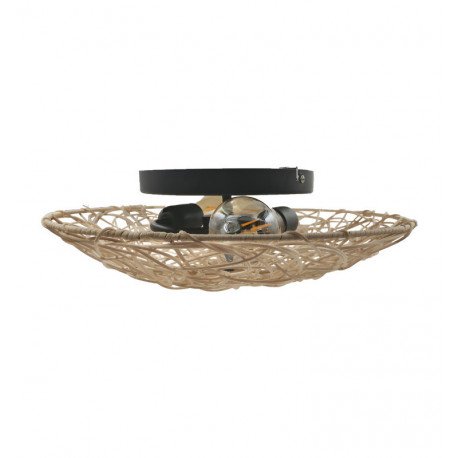 Plafondlamp LED SKARA voor 2 E27-ledlampen, natuurlijk design