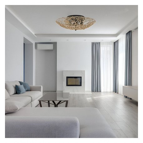 Plafondlamp LED SKARA voor 2 E27-ledlampen, natuurlijk design
