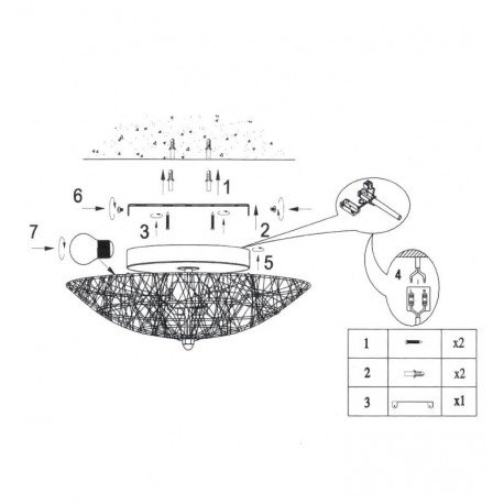 Plafondlamp LED SKARA voor 2 E27-ledlampen, natuurlijk design