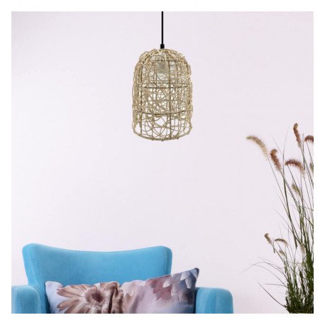 Hanglamp van rotan voor ledlamp E27, interieurdecoratie