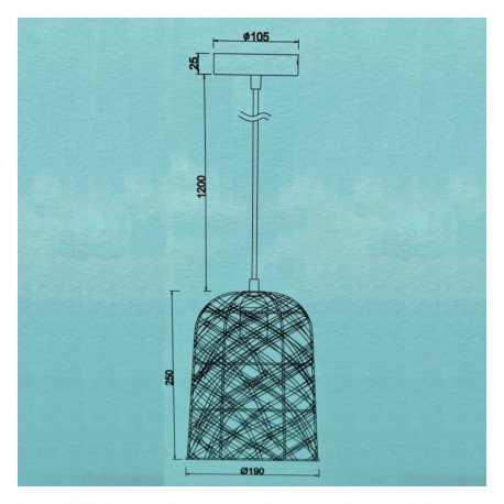 Hanglamp van rotan voor ledlamp E27, interieurdecoratie