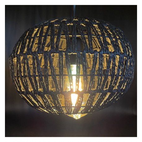 Lámpara colgante mimbre KALMAR para LED E27, decoración interior