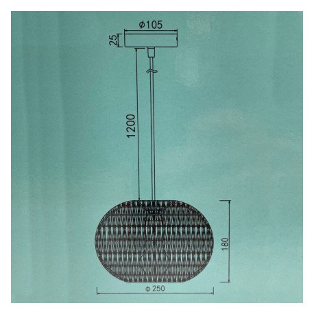 Lámpara colgante mimbre KALMAR para LED E27, decoración interior