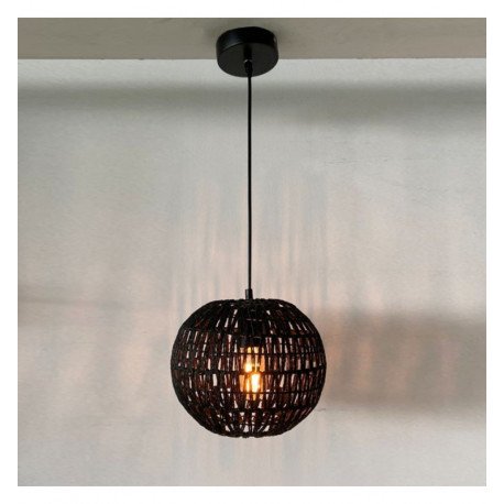 Hanging lamp van riet KALMAR voor ledlamp E27, interieurdecoratie