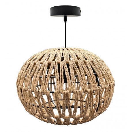 Lámpara colgante LED E27 de mimbre KINNA para decoración interior
