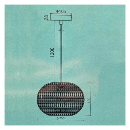 Lámpara colgante LED E27 de mimbre KINNA para decoración interior