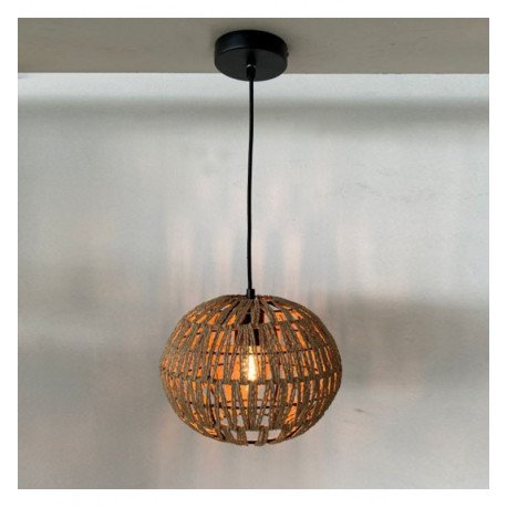 Hanglamp led E27 van riet KINNA voor interieurdecoratie