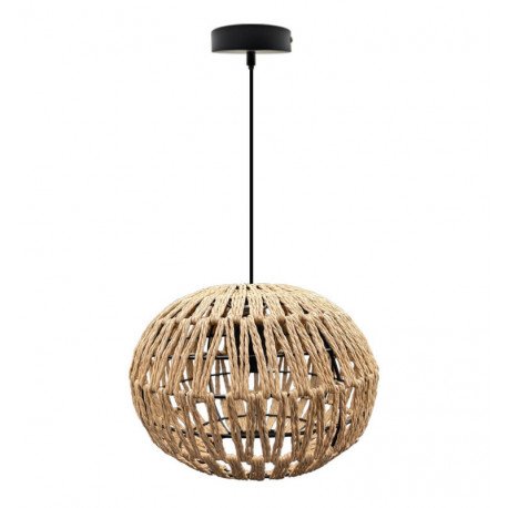 Lámpara colgante LED E27 de mimbre KINNA para decoración interior
