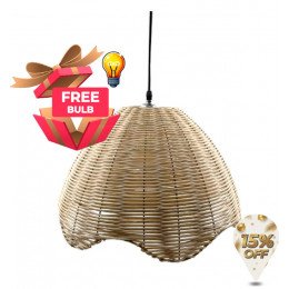 Hanglamp van rotan KOSTA voor ledlamp E27