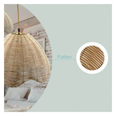 Hanglamp van rotan KOSTA voor ledlamp E27
