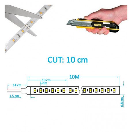 ledstrip 24V 60xLED/m SMD2025 10m 30° 10W/m CRI90