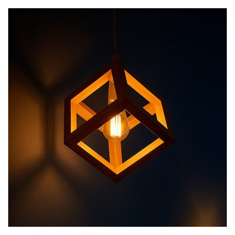 Lámpara LED colgante SKAGEN E27 de madera de haya