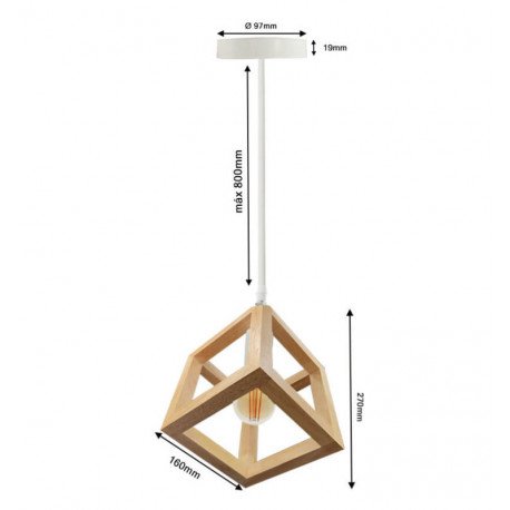 Lámpara LED colgante SKAGEN E27 de madera de haya