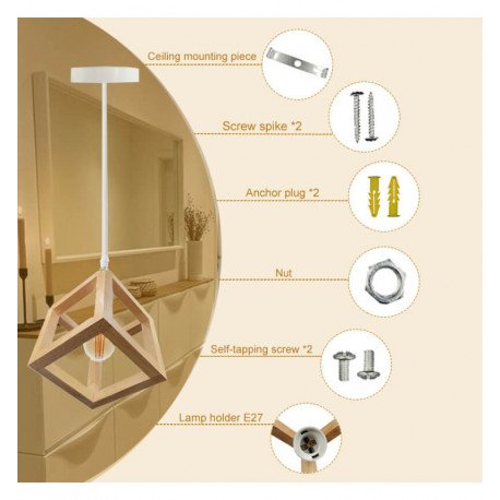 Lámpara LED colgante SKAGEN E27 de madera de haya