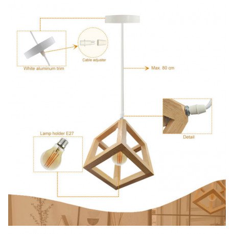 LED Pendant Lamp SKAGEN E27 in Beech Wood