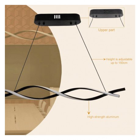 LED hanglamp 24W mat zwart CRI88 voor binnen