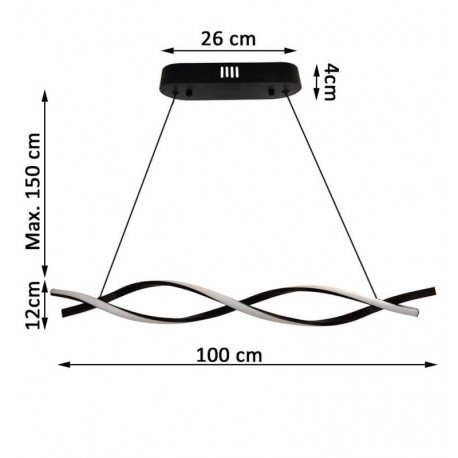 LED hanglamp 24W mat zwart CRI88 voor binnen