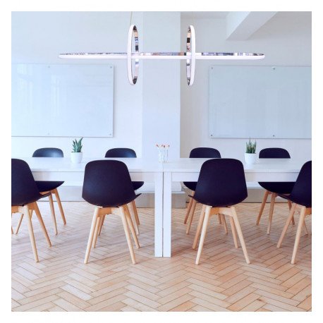 Hangende ledlamp 48W NYBRO zilverkleurig ontwerp CRI88