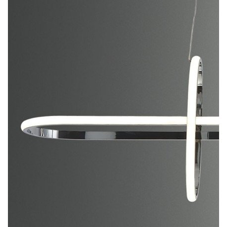 Hangende ledlamp 48W NYBRO zilverkleurig ontwerp CRI88
