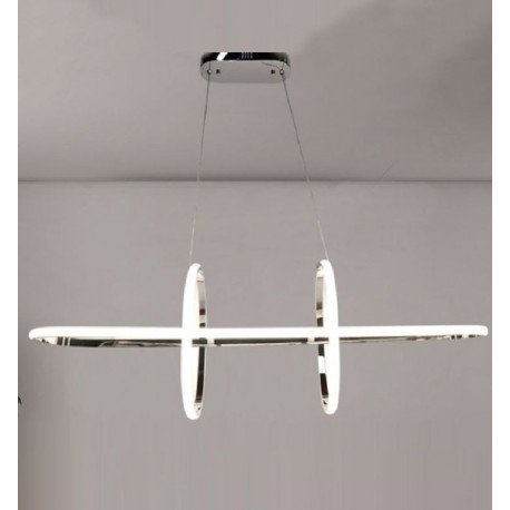 Hangende ledlamp 48W NYBRO zilverkleurig ontwerp CRI88