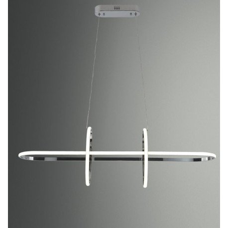 Hangende ledlamp 48W NYBRO zilverkleurig ontwerp CRI88