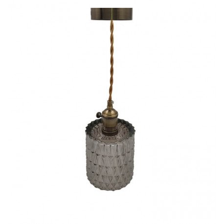 Lámpara LED colgante HABO E27 plateada de cristal regulable