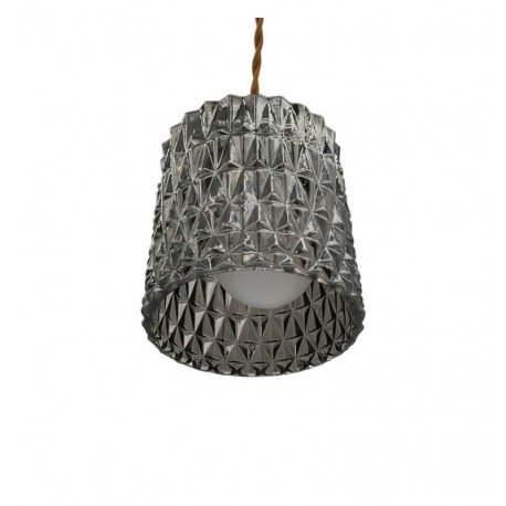 Lámpara LED colgante HABO E27 plateada de cristal regulable