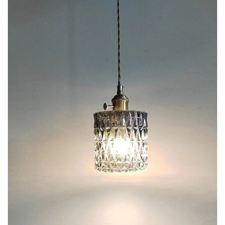 Lámpara LED colgante HABO E27 plateada de cristal regulable