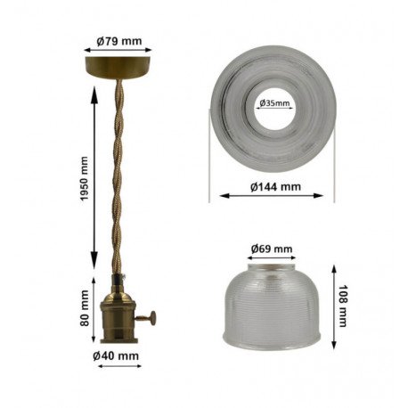 Hanglamp LED BOLBRO van transparant glas E27