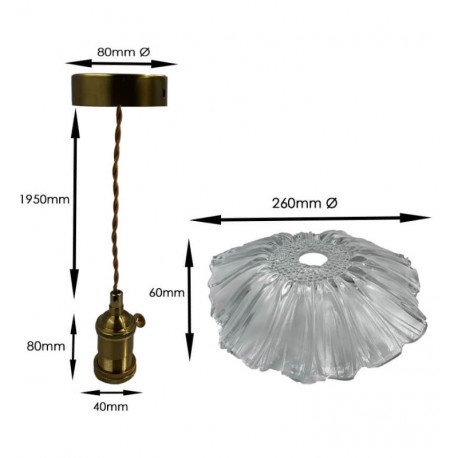Lámpara LED colgante ARDALA para E27 de cristal opaco