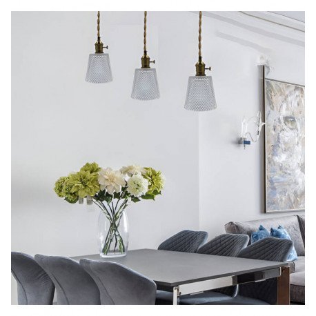 Hangende ledlamp STRANDA voor E27 van transparant glas