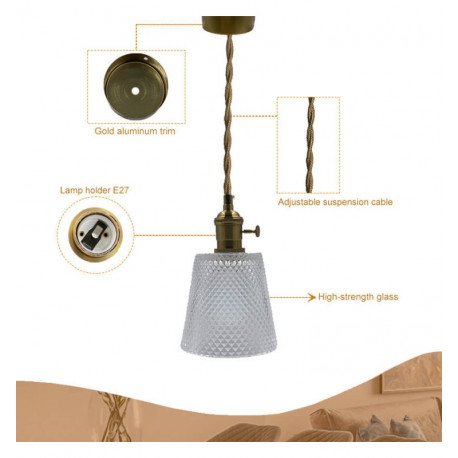 LED Pendant Lamp STRANDA E27 Clear Glass