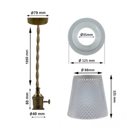 LED Pendant Lamp STRANDA E27 Clear Glass