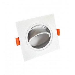 LED Square Recessed Downlight White Adjustable GU10 Indoor
