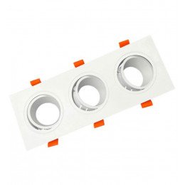 Downlight LED Aro Marco Blanco Triple orientable GU10