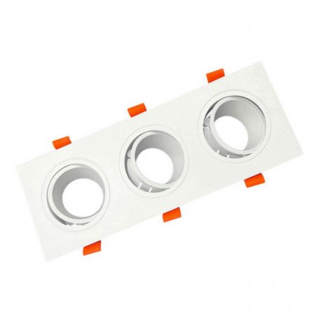 Downlight LED Aro Marco Blanco Triple orientable GU10