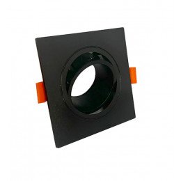 Black Square Adjustable GU10 Recessed Downlight Trim