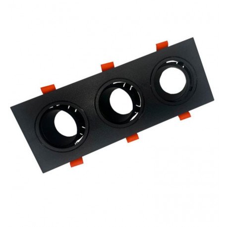 Downlight LED Aro Marco Negro Triple orientable GU10
