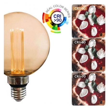 LED-lamp kristal amber 4W E27 G125 decoratief