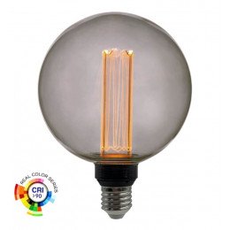 LED lamp 4W E27 G125 rookglas (kristal) decoratief