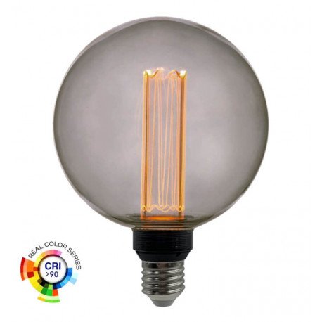 LED lamp 4W E27 G125 rookglas (kristal) decoratief