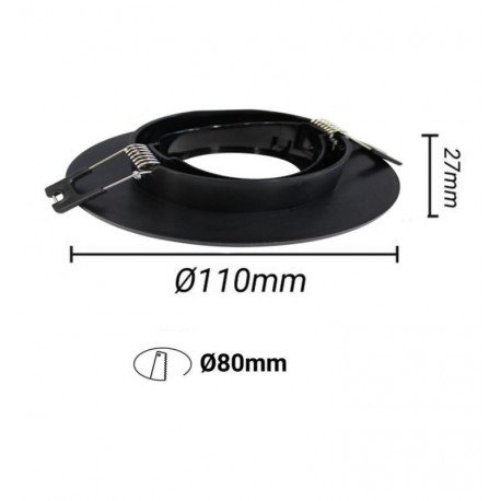 Rond inbouwarmatuur zwart, kantelbaar voor GU10 (interieur)