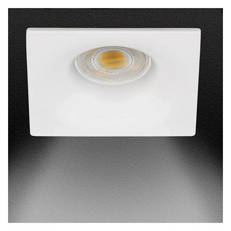 Vierkante inbouwspot GU10 wit, vast voor MR16-dicroïsche lamp