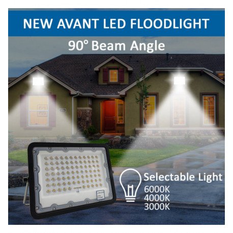 LED-schijnwerper 100W exterior NEW AVANT BLACK CCT 3000K/4000K/6000K