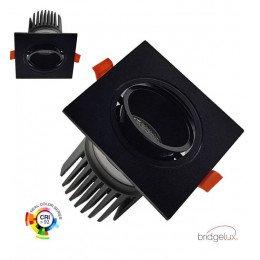 LED Downlight 15W Square Adjustable Black CRI+92 UGR13