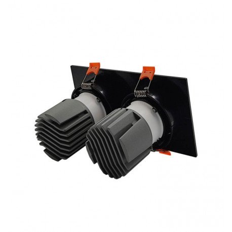 Dubbele draaibare downlight led 30W zwart CRI+92 UGR13