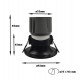 Downlight LED circulair 15W zwart CRI+92 UGR13 hoog rendement