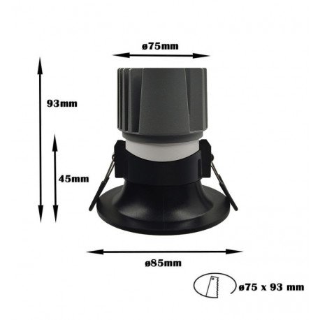 Downlight LED circulair 15W zwart CRI+92 UGR13 hoog rendement