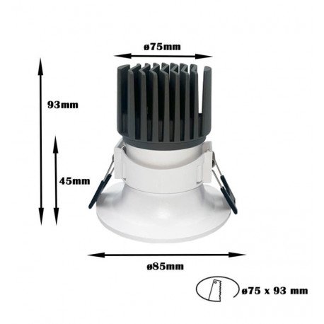 LED Downlight 15W Circular White CRI+92 UGR13